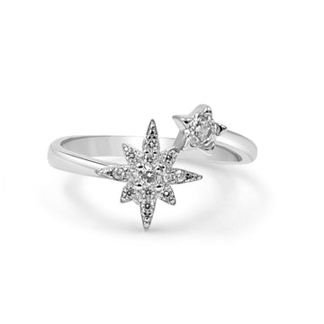 925 Silver Star American Diamond Ring (RR1036)