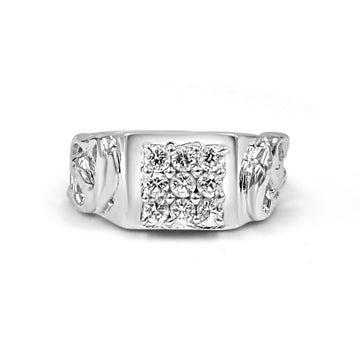925 Silver Fish Design American Diamond Ring for Men (RR1152)