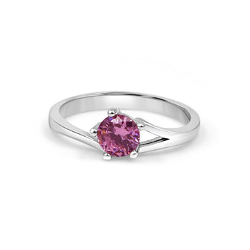 925 Silver Pink American Diamond Ring for Women (RR1170)