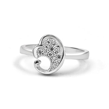925 Silver Floral American Diamond Ring for Women (RR1204)
