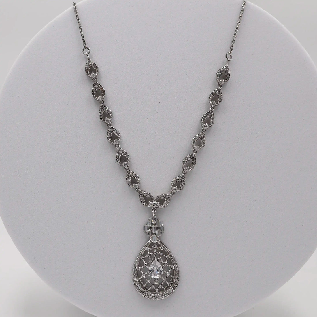 925 Silver American Diamond Necklace